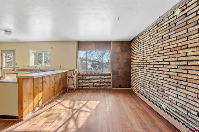 a view of a bathroom with a window