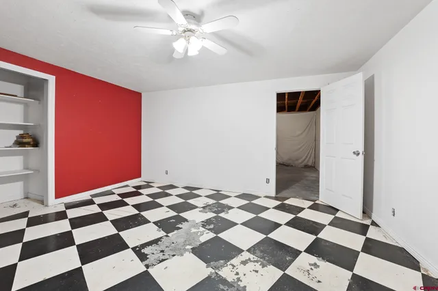 a black and white checkered floor