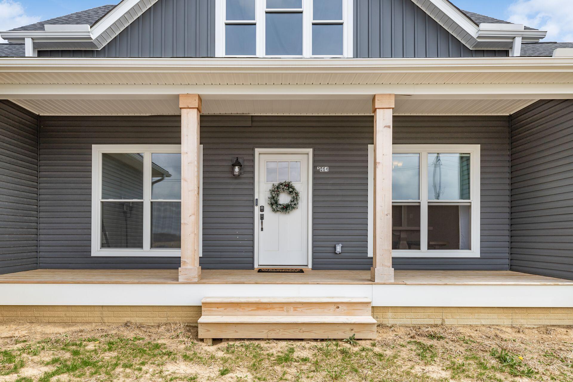 Front, covered porch.