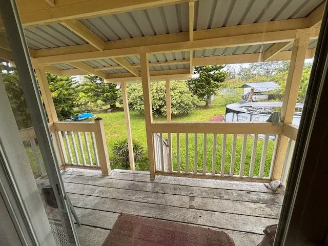 a view of a glass door with a large window
