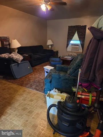 a storage room with furniture