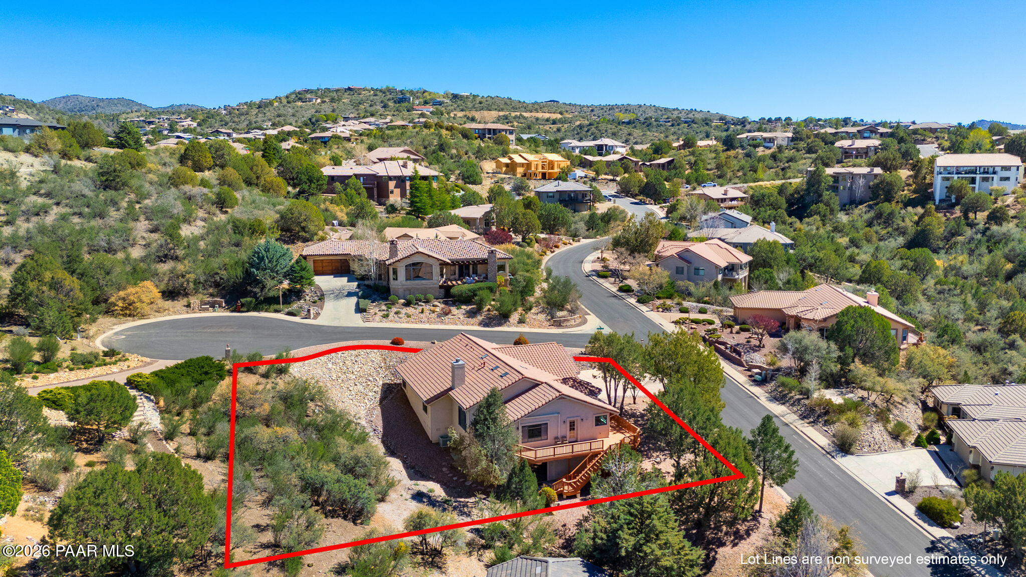 623 Wilderness Point Prescott, AZ 86303 - Photo 60 of 63 41-Aerial Back 3 Lot Lines