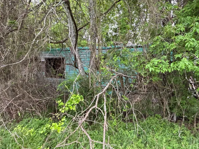a backyard of a house with lots of green space and garden