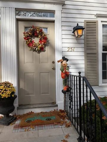 a view of a entryway door front of house