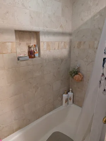 a bathroom with a tub