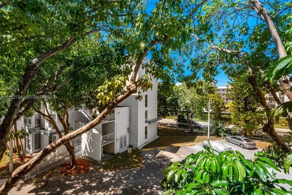 a city view with tall buildings