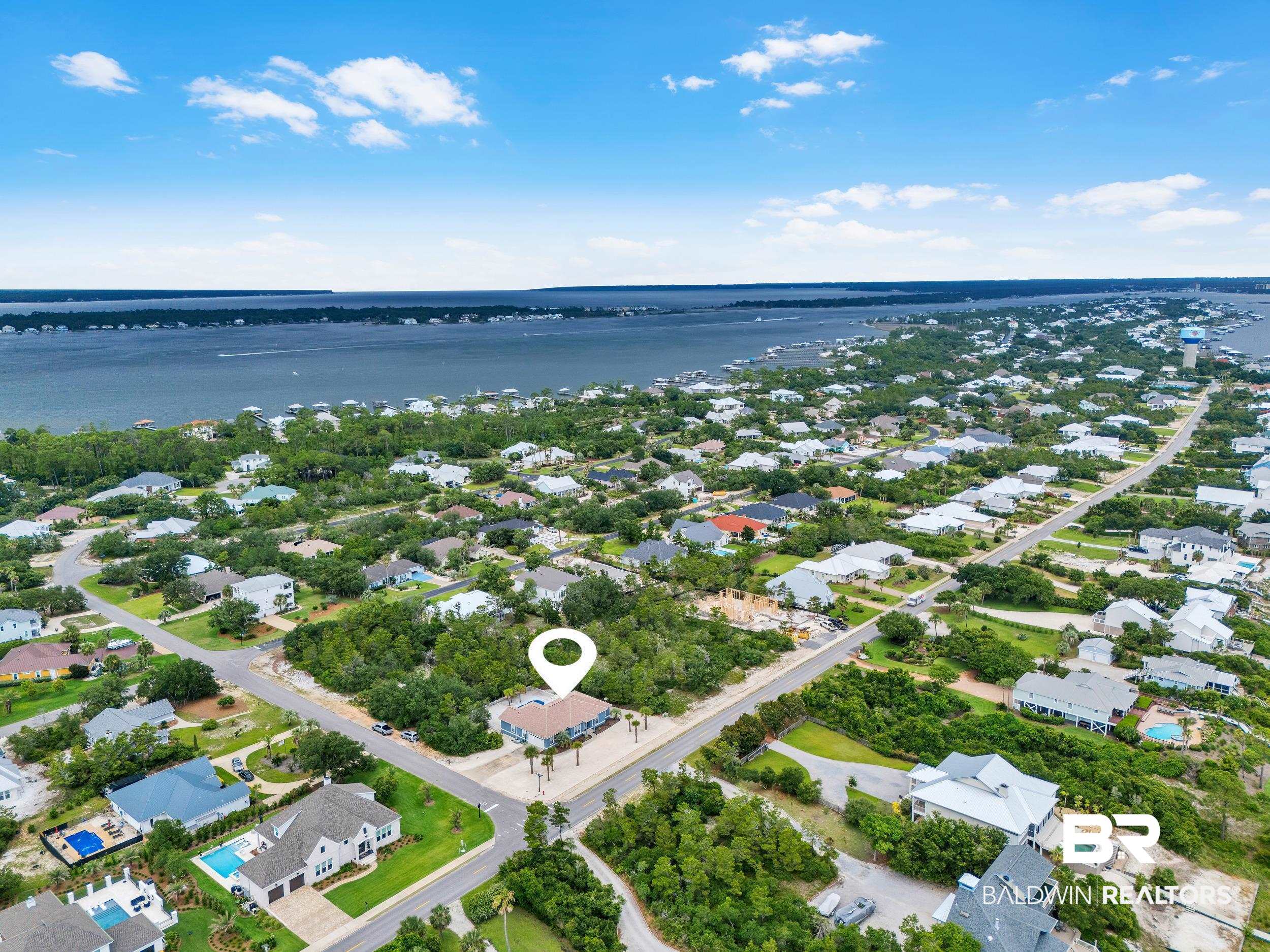4606 Osprey Drive Orange Beach, AL 36561 - Photo 4 of 44 Aerial overview of property's location with a large body of water and