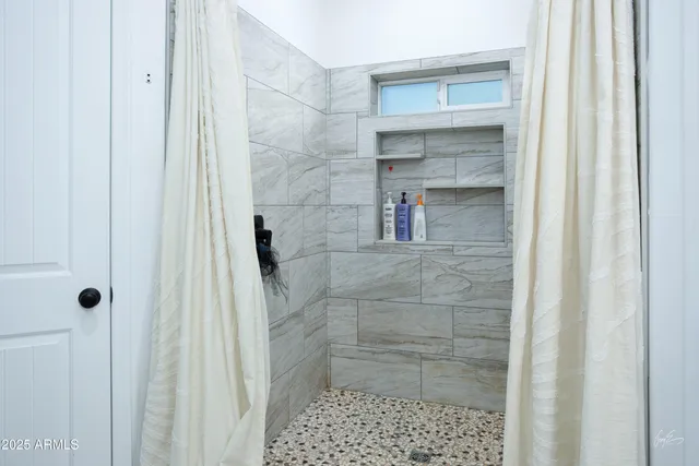 a bathroom with a shower