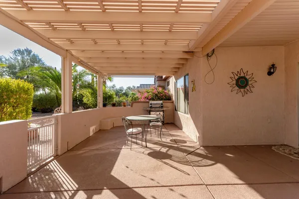 a view of porch with seating space