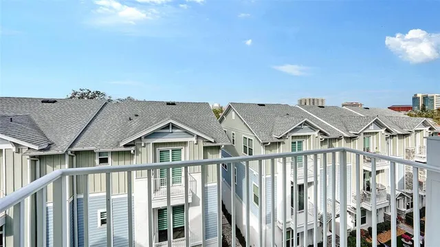 a view of a city with tall buildings