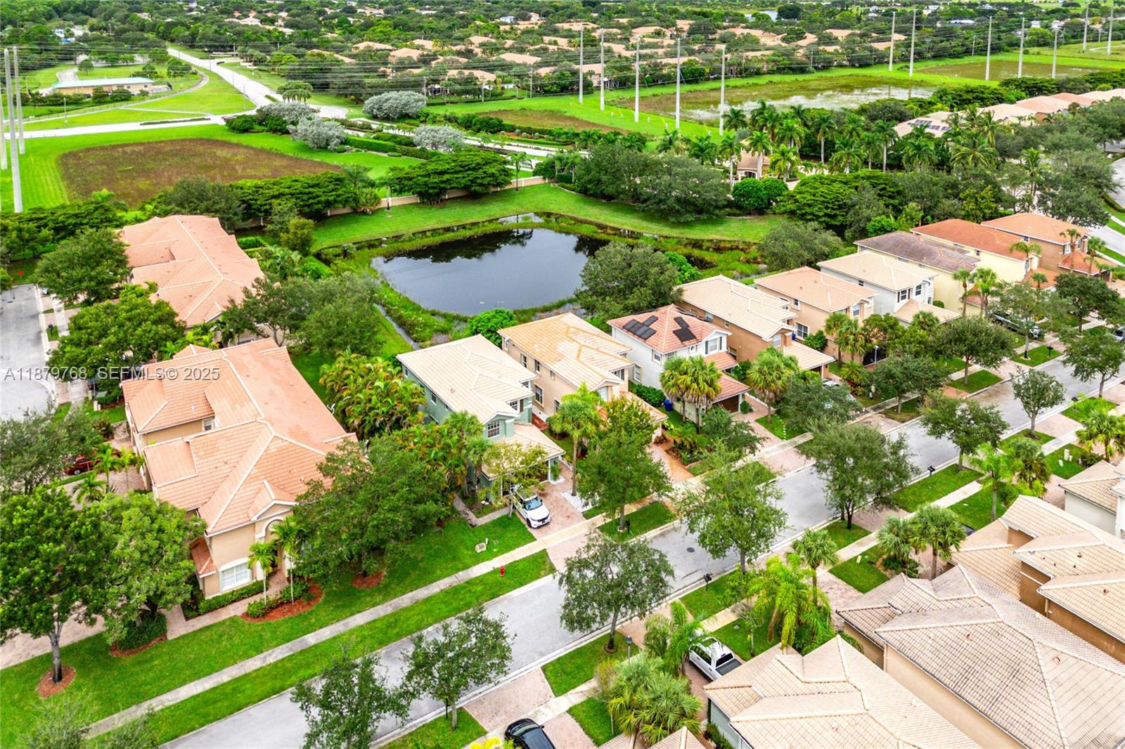 571 Calamint Point Royal Palm Beach, FL 33411 - Photo 42 of 51 a view of a lake with a yard
