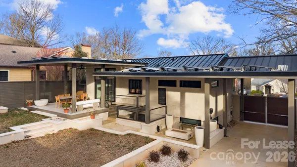 a view of a house with a patio