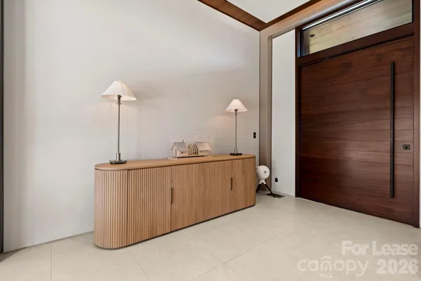 a view of a room with rack on the wall