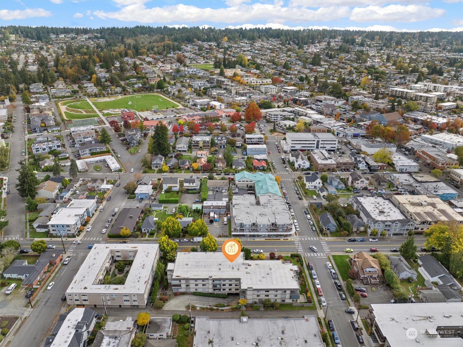 201 3rd Avenue North, Unit 102 Edmonds, WA 98020 - Photo 39 of 39 an aerial view of residential houses with outdoor space