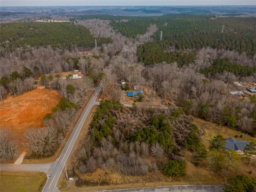 0 Hayes Road Anderson, SC 29624 - Photo 3 of 6 This expansive aerial view showcases a peaceful rural landscape with verdant forests and clear skies.