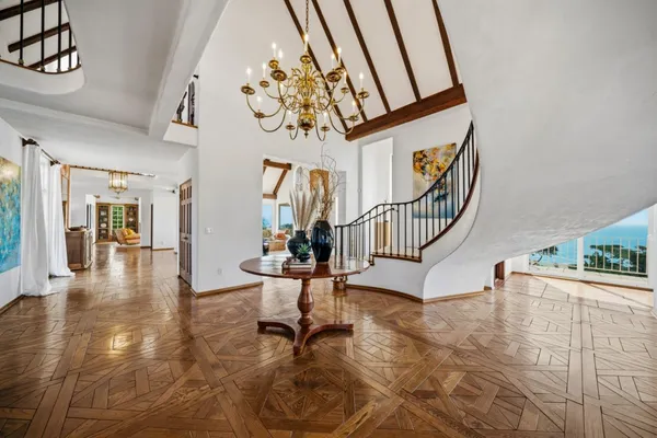 a living room with furniture