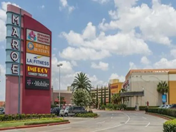 a front view of a multi story building