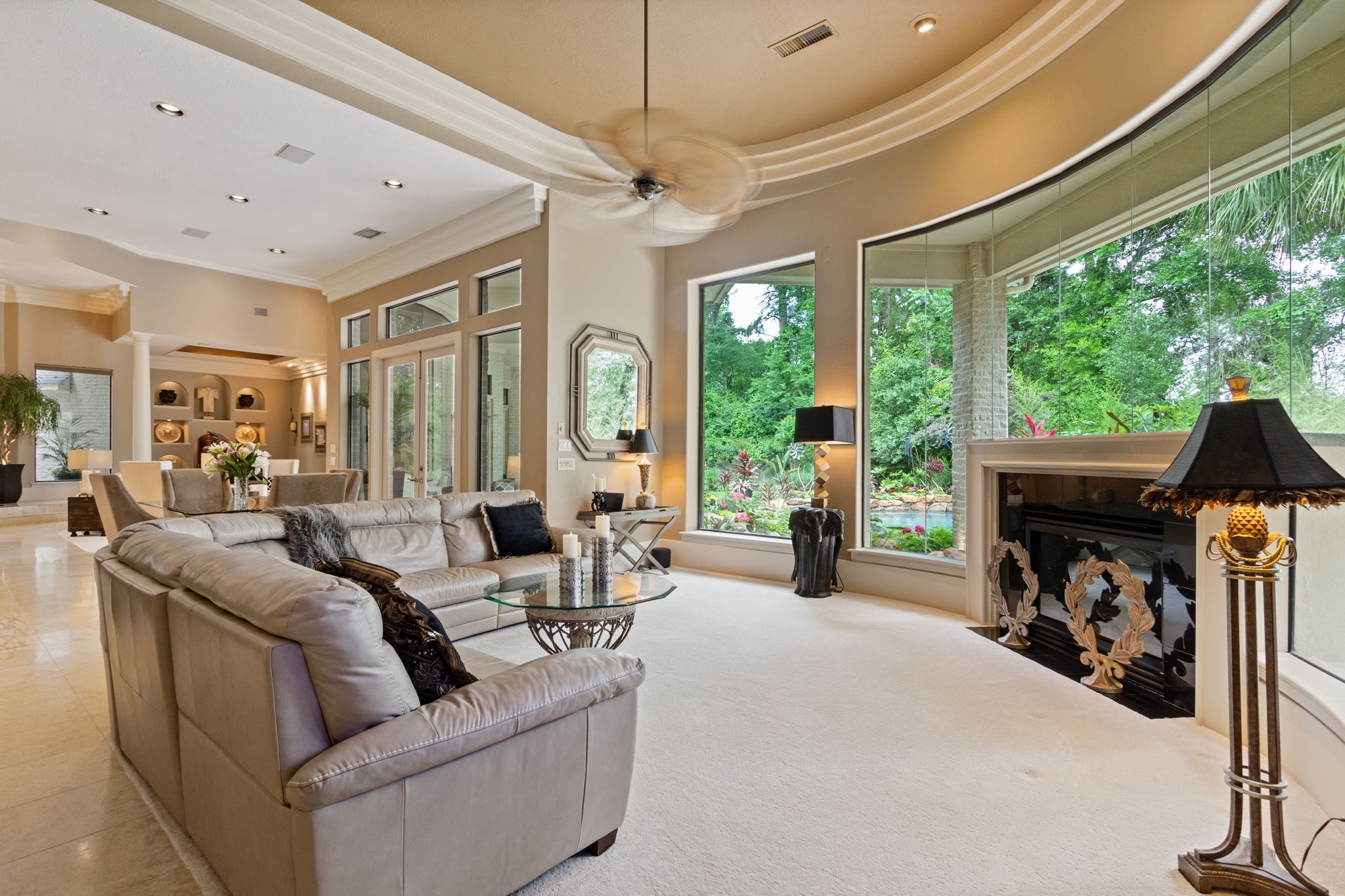 17511 Seidel Road Tomball, TX 77377 - Photo 21 of 49 a living room with furniture and a floor to ceiling window