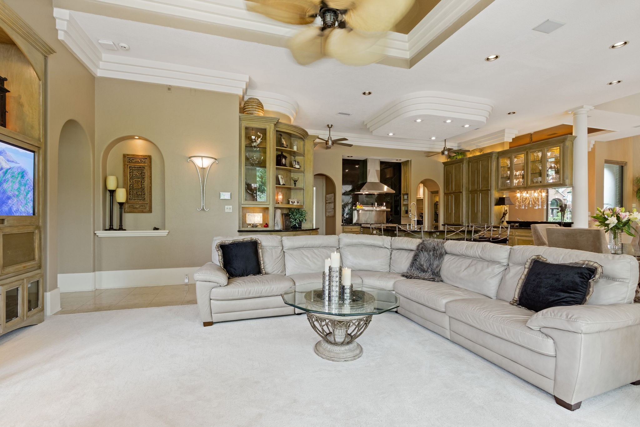 17511 Seidel Road Tomball, TX 77377 - Photo 22 of 49 a living room with furniture and a fireplace