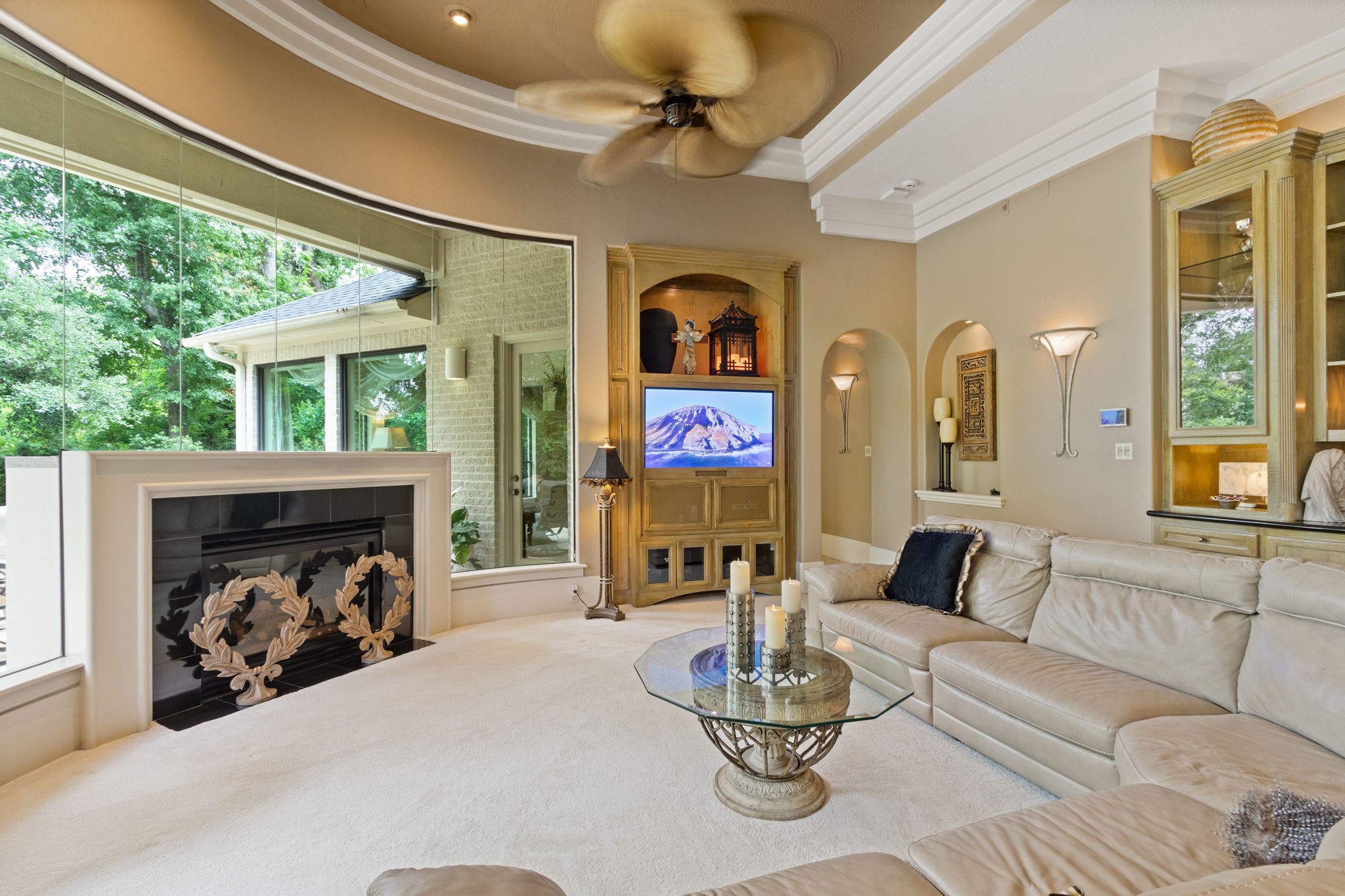 17511 Seidel Road Tomball, TX 77377 - Photo 23 of 49 a living room with furniture and a fireplace