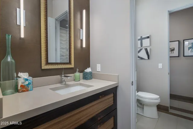 a room with furniture and a large window