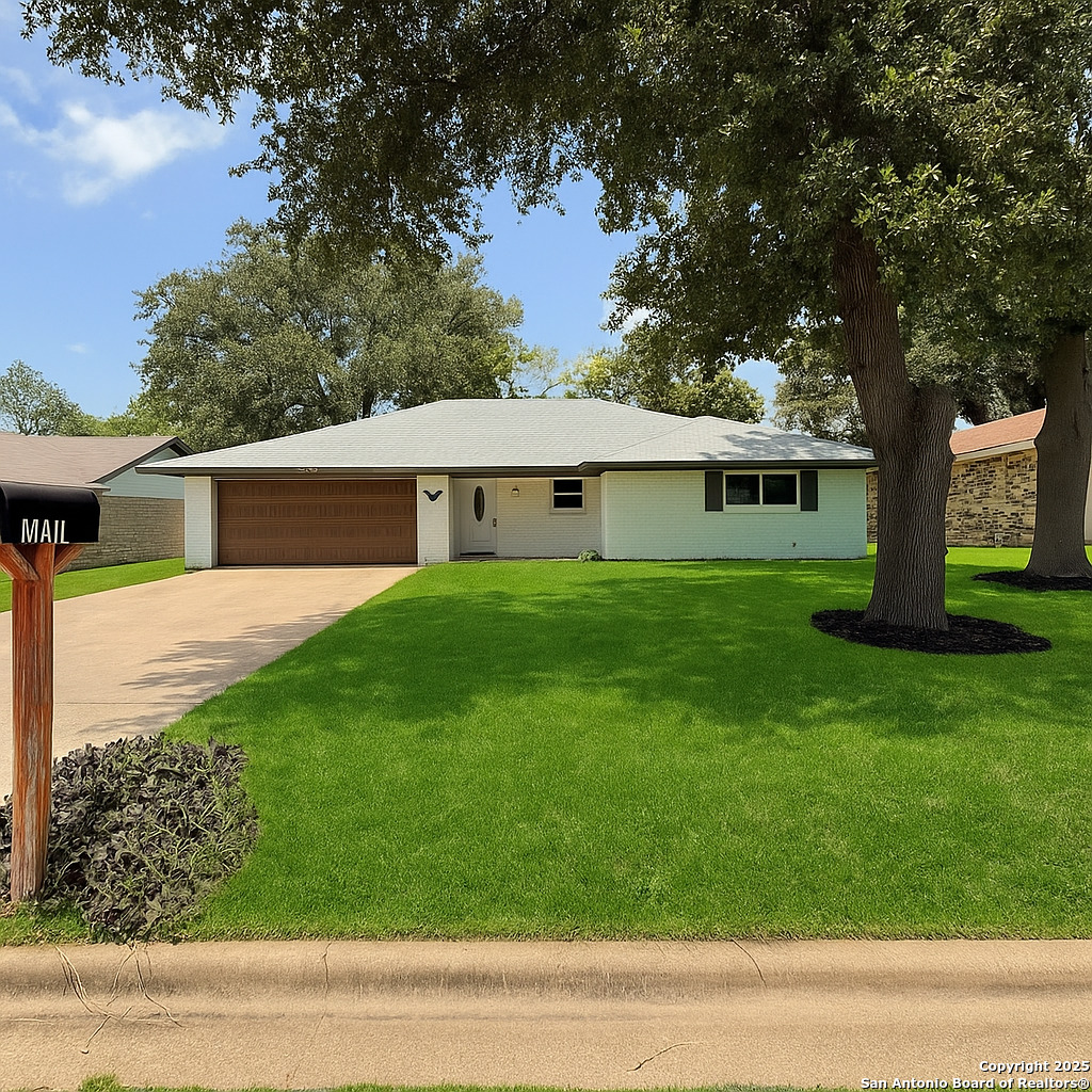 a house view with a garden space