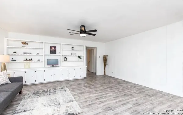 a view of workspace with cabinet