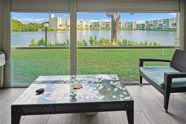 a view of a back yard from a patio