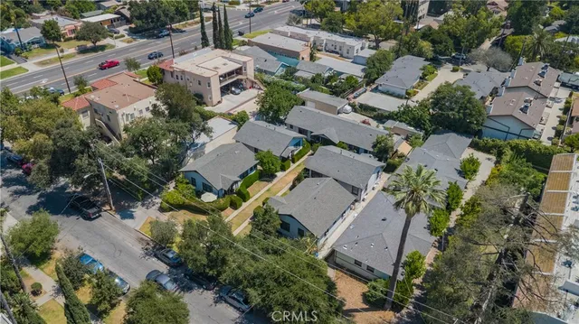 an aerial view of multiple house