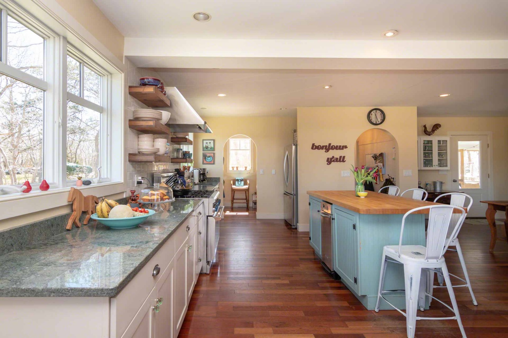 50 Red Pony Road Vineyard Haven, MA 02568 - Photo 11 of 28 a kitchen with stainless steel appliances granite countertop lots of counter top space and living room
