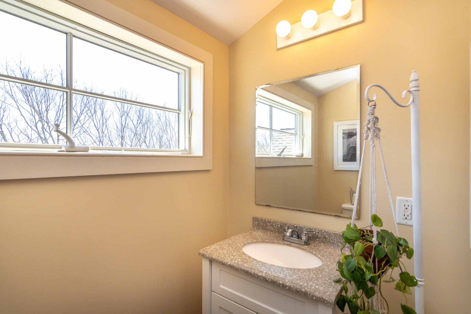 50 Red Pony Road Vineyard Haven, MA 02568 - Photo 24 of 28 a bathroom with a granite countertop sink and a mirror