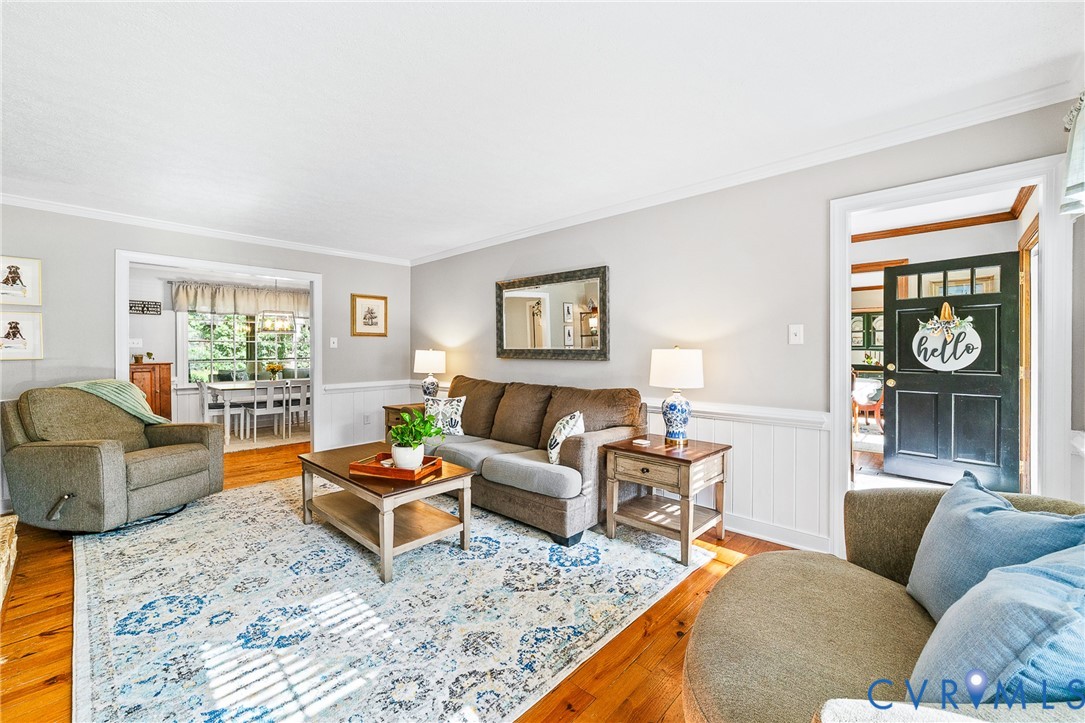 1013 Castle Hollow Road Midlothian, VA 23114 - Photo 16 of 45 Living area with a wainscoted wall, hardwood / woo
