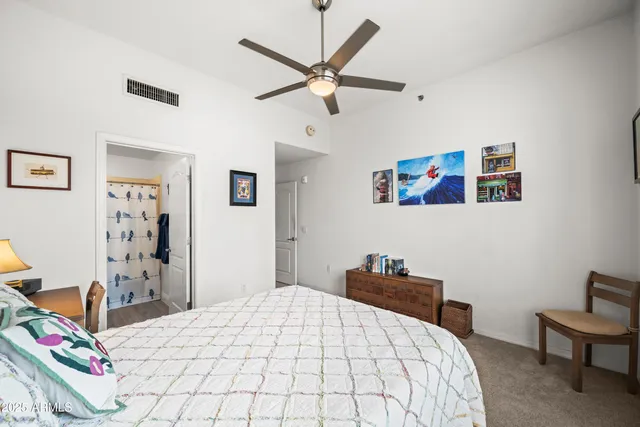 a view of a room that has a window in it