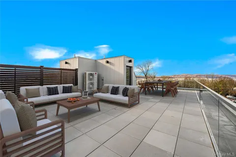 a view of terrace with seating space