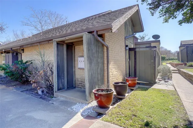 a front view of a house with patio