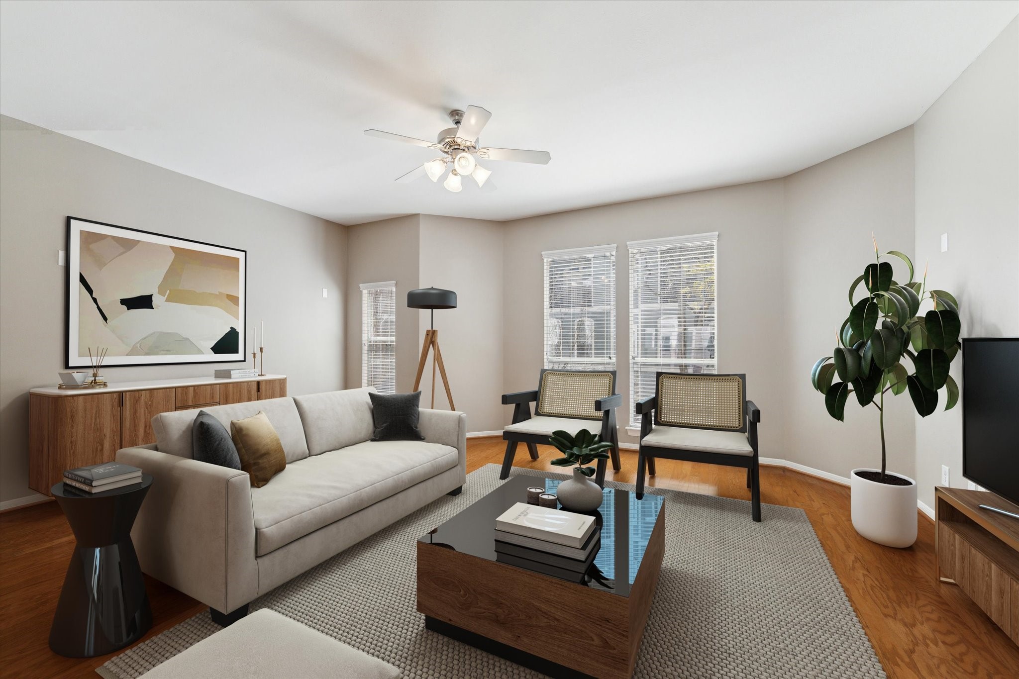 1730 Bevis Street Houston, TX 77008 - Photo 4 of 29 Living area virtually staged. It is very spacious and lends itself to many different furniture configurations