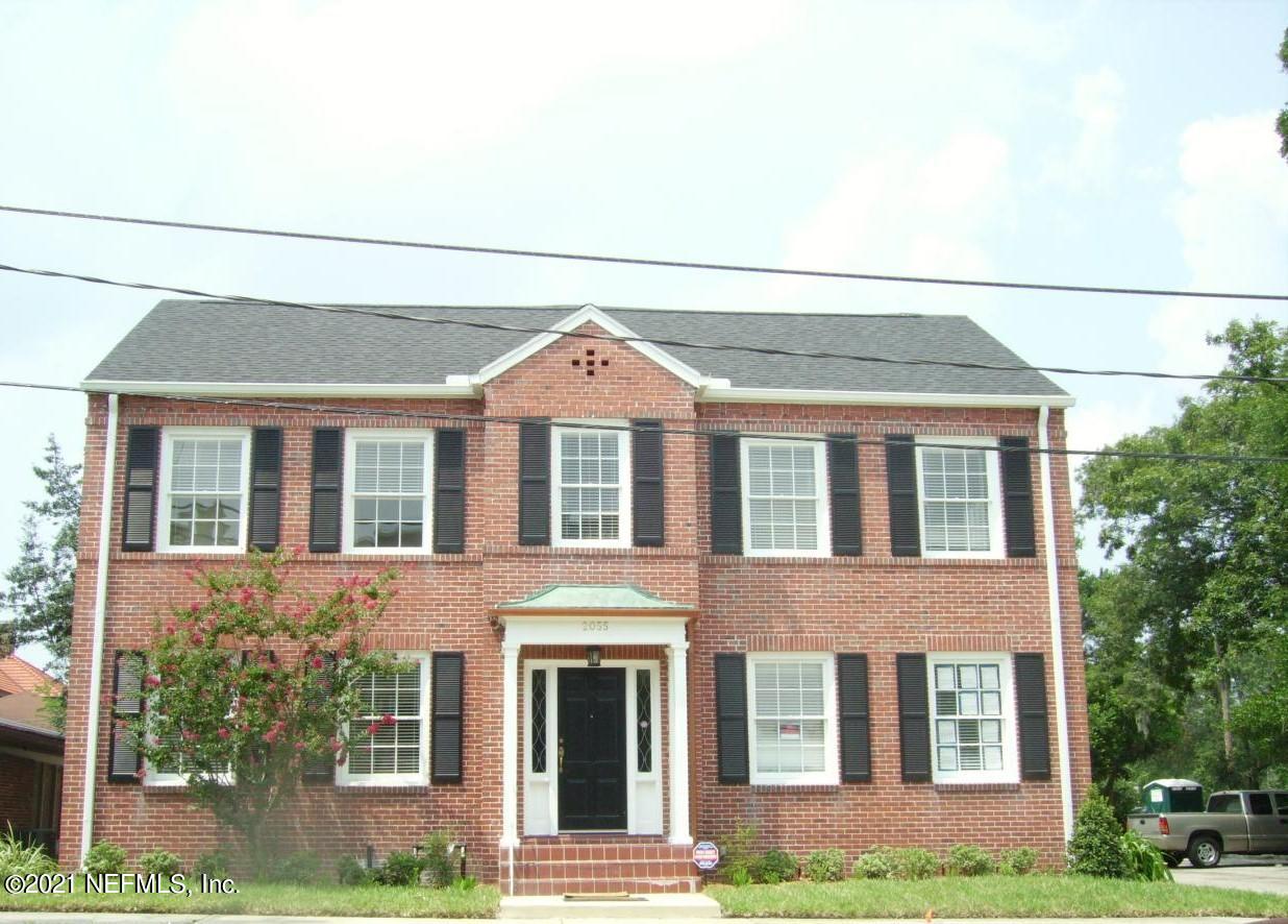 front view of a brick house