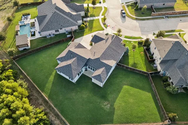an aerial view of a house