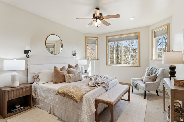 3026 Lower Saddleback Road Park City, UT 84098 - Photo 26 of 71 Bedroom with a ceiling fan and recessed lighting