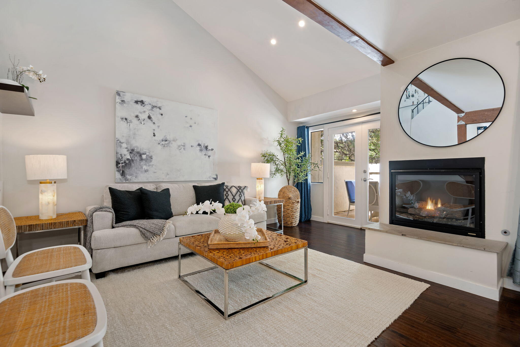 4039 Primavera Road, Unit 5 Santa Barbara, CA 93110 - Photo 4 of 32 Living Room with Fireplace