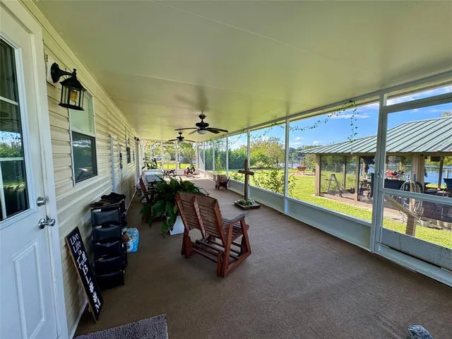 an outdoor space with patio