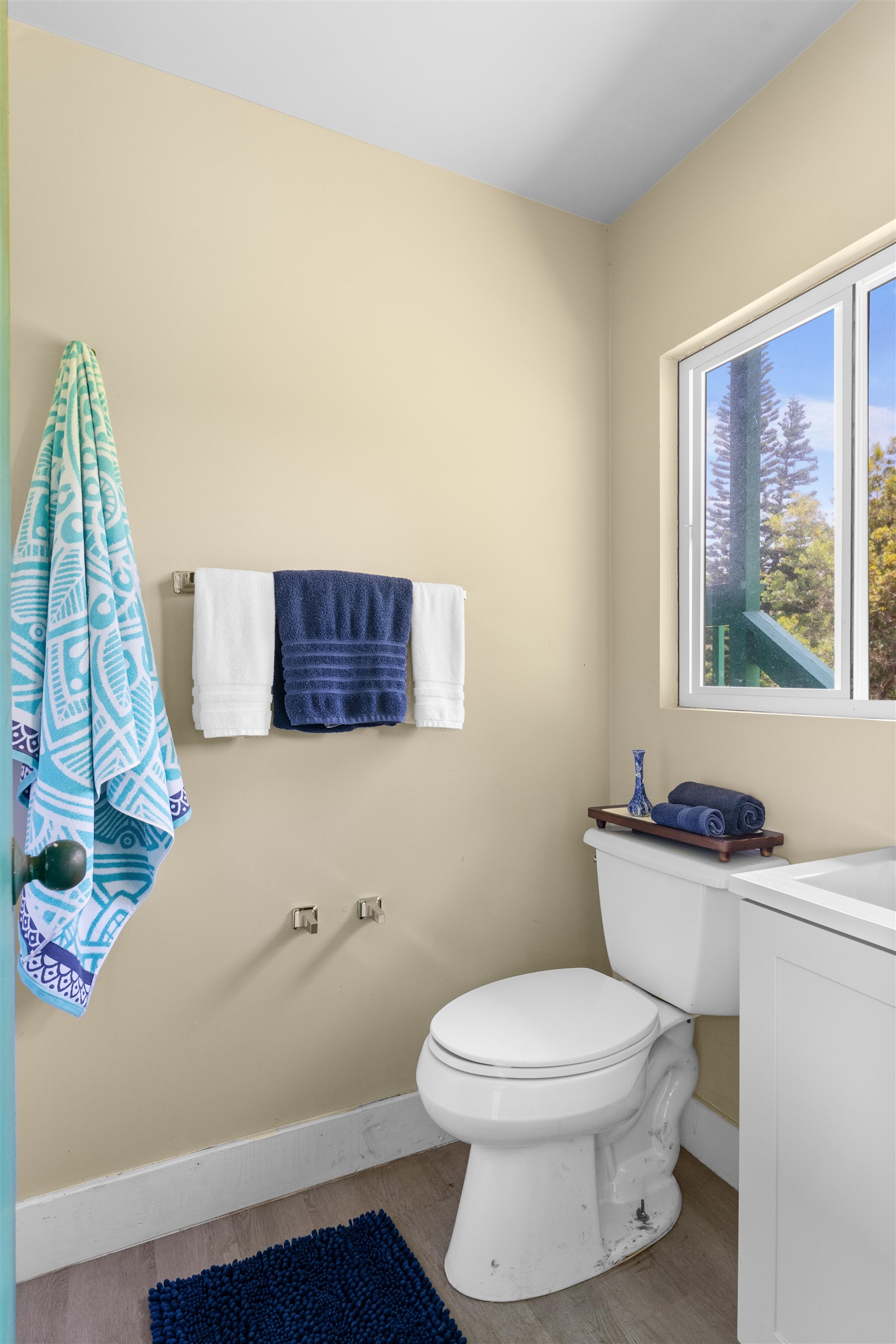 2115 Kaupakalua Road Haiku, HI 96708 - Photo 10 of 26 a bathroom with a toilet a sink and a window