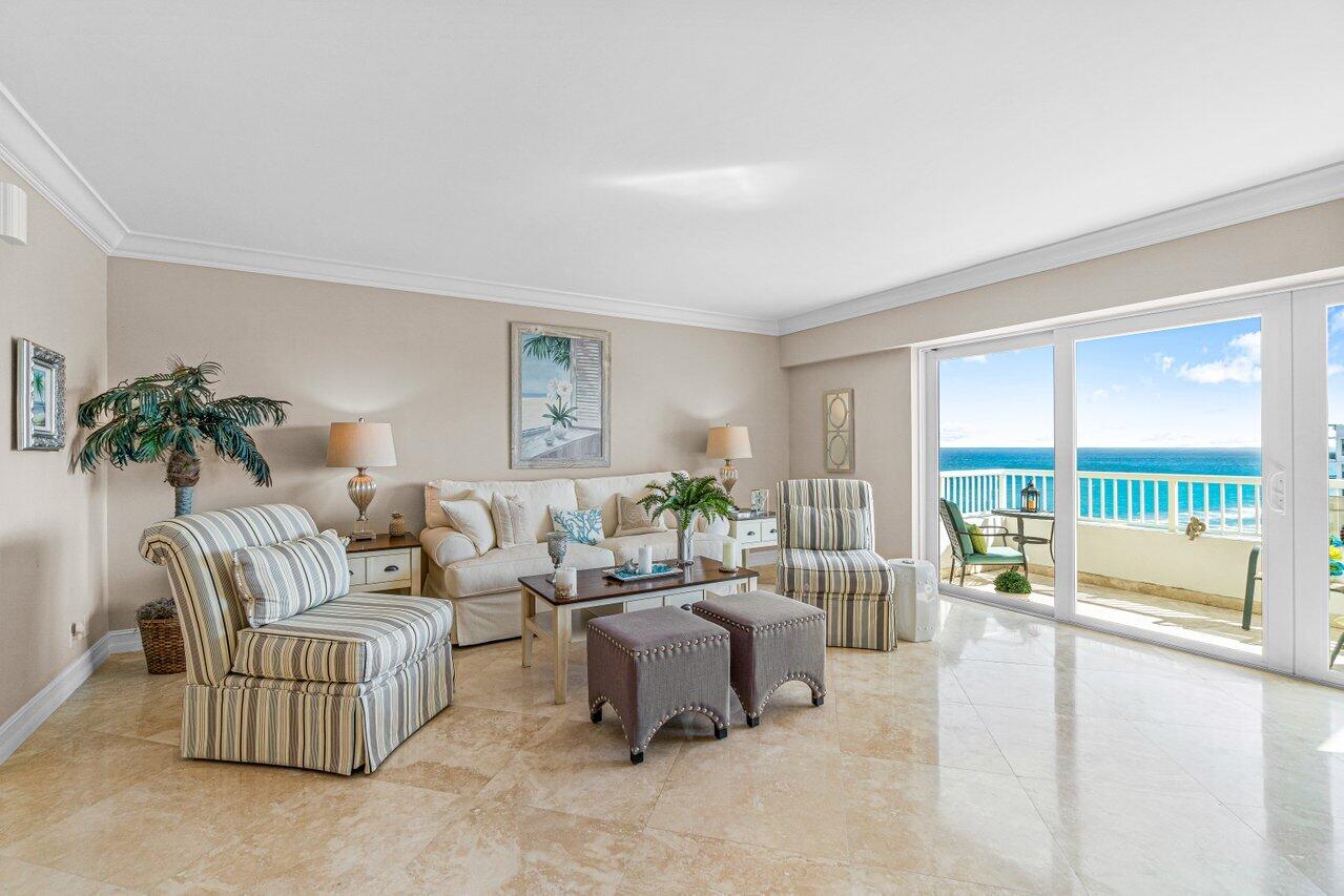 600 South Ocean Boulevard, Unit 1402 Boca Raton, FL 33432 - Photo 1 of 35 Living Area_Dramatic ocean views