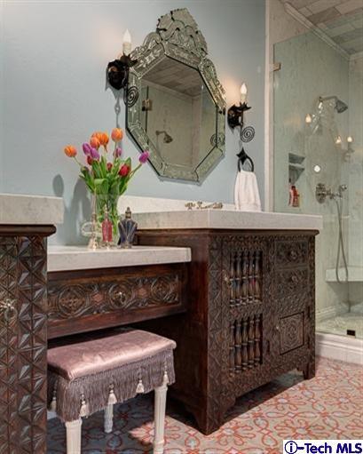 348 Blythe Road La Canada Flintridge, CA 91011 - Photo 23 of 51 a bathroom with a sink and a mirror