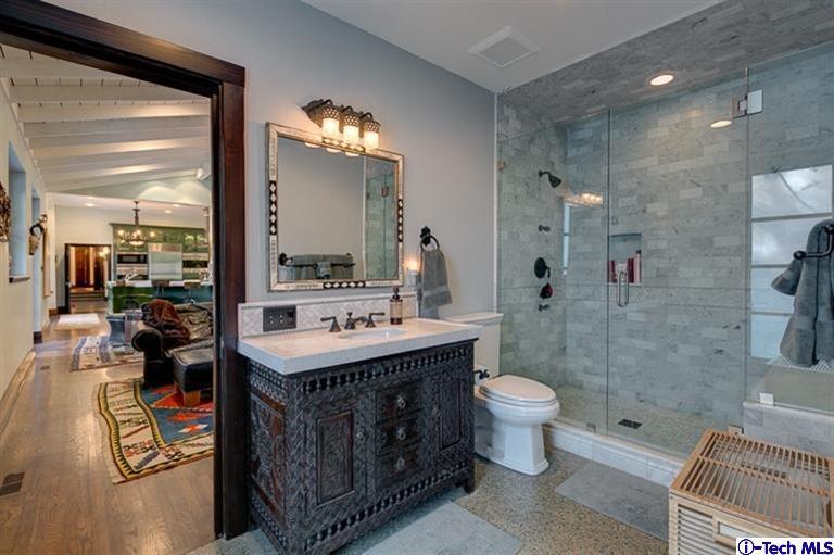 348 Blythe Road La Canada Flintridge, CA 91011 - Photo 31 of 51 a bathroom with a sink toilet and shower