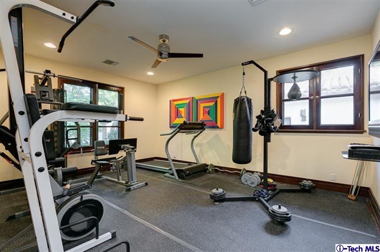 348 Blythe Road La Canada Flintridge, CA 91011 - Photo 34 of 51 a view of a room with gym equipment