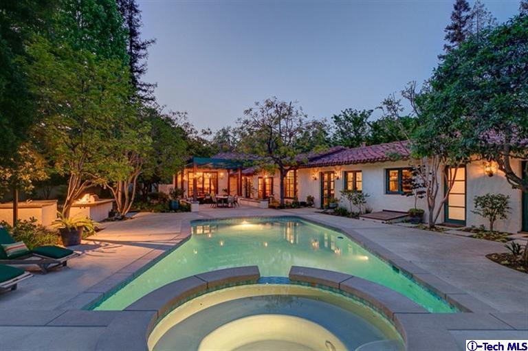 348 Blythe Road La Canada Flintridge, CA 91011 - Photo 44 of 51 a swimming pool with outdoor seating yard and outdoor seating