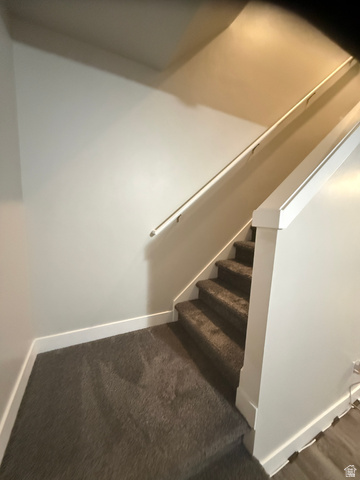 485 370 South Preston, ID 83263 - Photo 9 of 16 Stairway featuring baseboards and carpet flooring