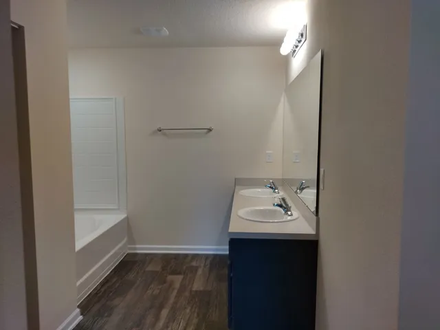 a view of a room with racks on the wall