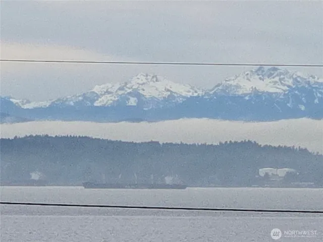 a view of a city with a mountain